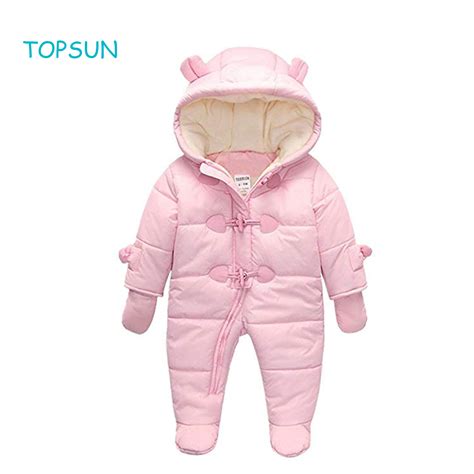 Baby Winter Clothes Newborn Fleece Bunting Infant Snowsuit Girl Boy Snow Wear Outwear Coats 0-24 ...