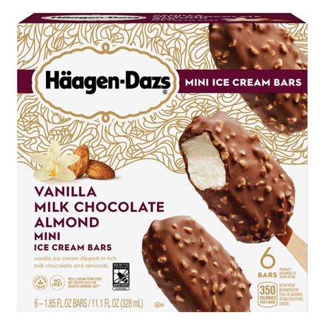 Save on Haagen-Dazs Ice Cream Bars Vanilla & Almonds Snack Size - 6 ct Order Online Delivery | Giant