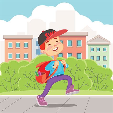 Royalty Free School Boy Walking Clip Art, Vector Images & Illustrations - iStock