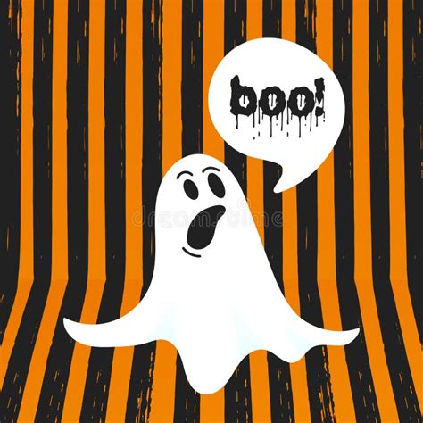 Boo Ghost Halloween Message Concept. Stock Vector - Illustration of drawing, cartoon: 182011986