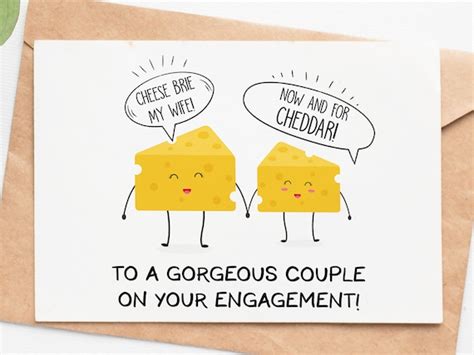 Cheesy Pun Engagement Card Funny Engagement Gifts for Couple | Etsy