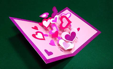 Pop-up greeting card for Valentine's day. Greeting card with hearts | Valentines cards ...