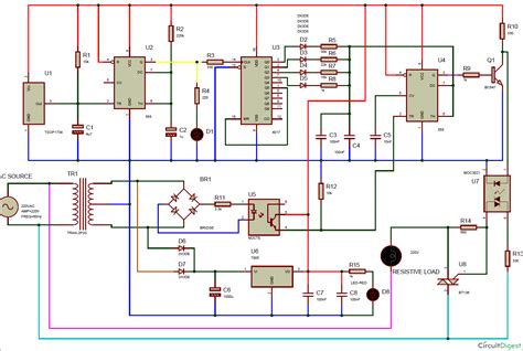 IR Remote Controlled TRIAC Dimmer Circuit Diagram