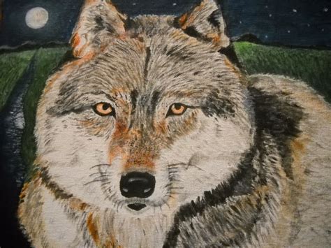 Acrylic Wolf Painting by NightWolf2028 on DeviantArt