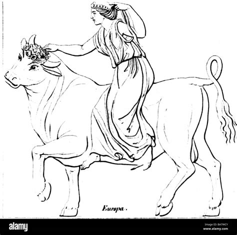 Europa (Europe), Greek legendary figure, daughter of Agenor of Tyre, full length, abduction by ...