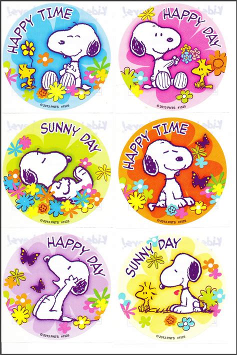 Snoopy Stickers x 6 - Birthday Party Favours - Snoopy Peanuts Stickers Lolly Bag | eBay