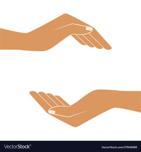 Two hands holding something images Royalty Free Vector Image