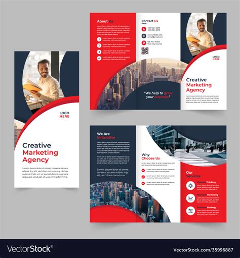 Professional business tri-fold brochure design Vector Image