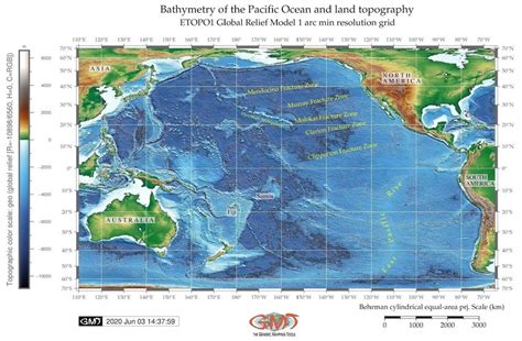 Pacific Ocean Depth Map