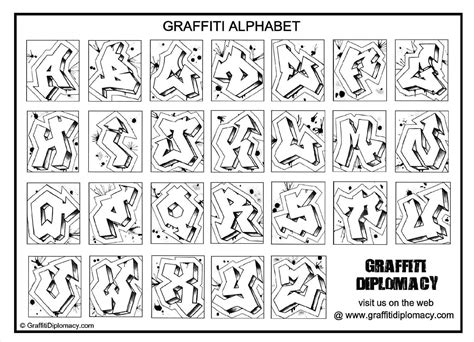 free how to draw graffiti letters a-z step by step printable abc lettering lessons on write ...