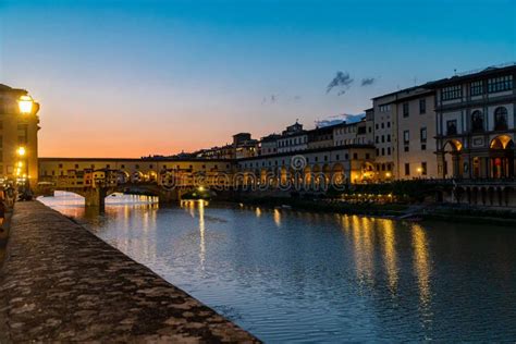 The ponte vecchio by night stock photo. Image of tuscany - 157046644