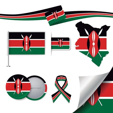 Kenya flag with elements 2612082 Vector Art at Vecteezy