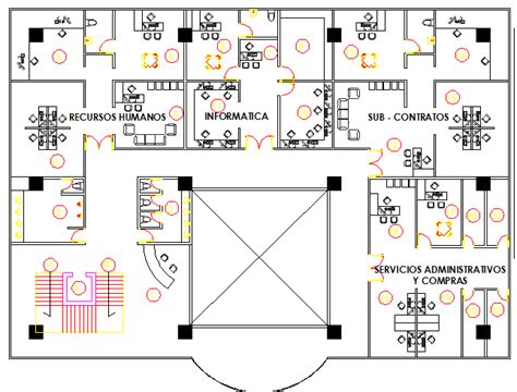 Architecture layout plan details of bank building dwg file - Cadbull