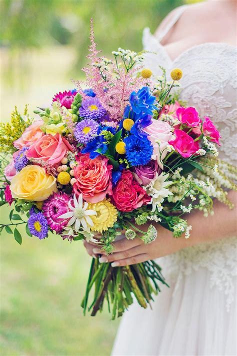 Bright rainbow wedding bouquet | Madelyn Holmes Photographics #CountryWeddings | Spring wedding ...