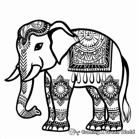 Tribal Elephant Coloring Pages - Free & Printable!