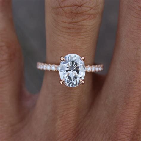 2 Carat Oval Moissanite & Diamond Hidden Halo Ring - Raven Fine Jewelers