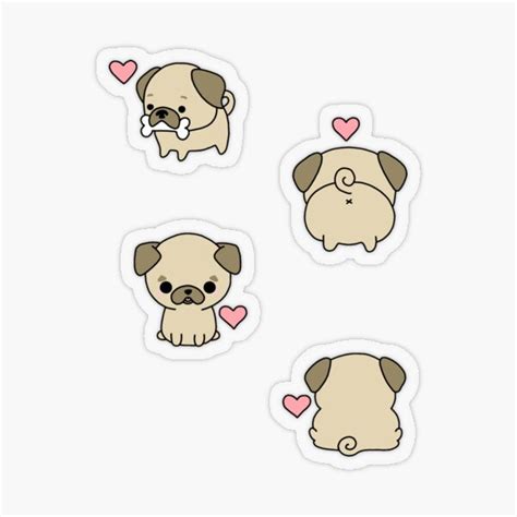 Pug Stickers | Redbubble