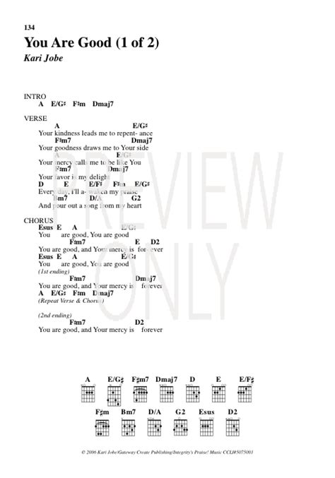 You Are Good Lead Sheet, Lyrics, & Chords | Kari Jobe | WorshipHouse Media