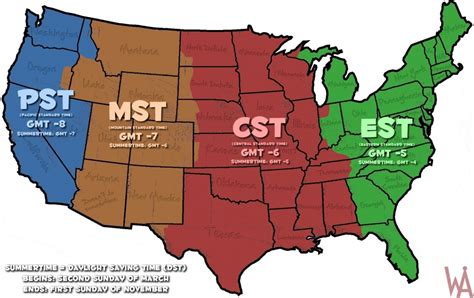 Printable United States Map With Time Zones And State Names Refrence intended for Printable Usa ...