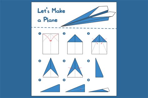 Origami, Paper Airplane Instructions Graphic by JiariDesigner · Creative Fabrica