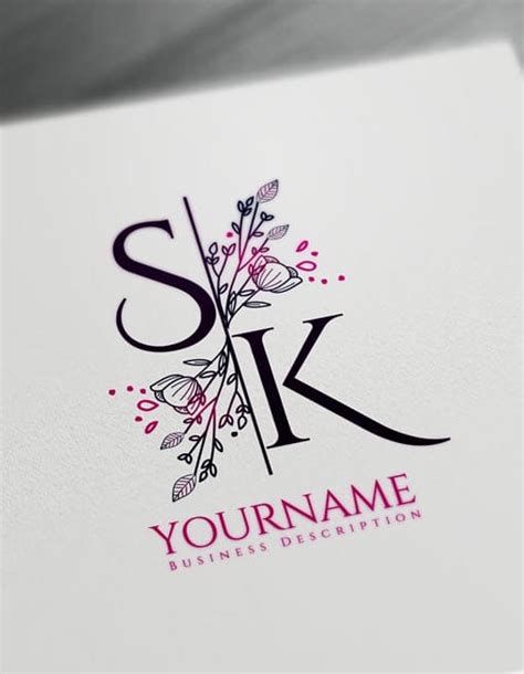 Floral Letter logos - Monogram Maker Design - Create Cool Logo Ideas