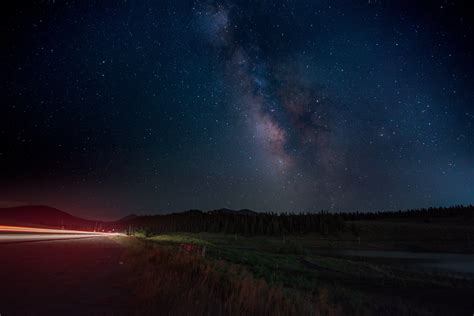 HD wallpaper: milky way galaxy at nighttime, road, starry night, sky, lights | Wallpaper Flare