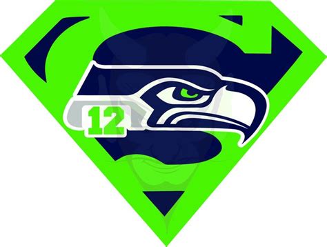 Seattle Seahawks 12th Man Superman Decals Full Color Digital Print Decal/Sticker # ...