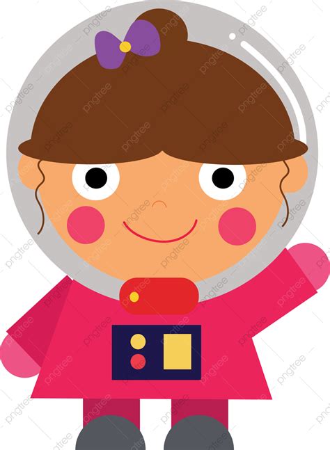 Handrawn Cute Little Astronaut Girl, Child Astronaut, Space For Kids, Astronaut Girl PNG and ...