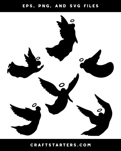 Flying Angel Silhouette Clip Art