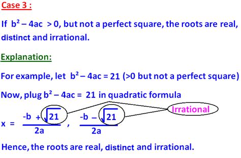 Nature of the Roots of a Quadratic Equation