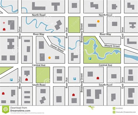 Blank Town Map Template - Printable Word Searches