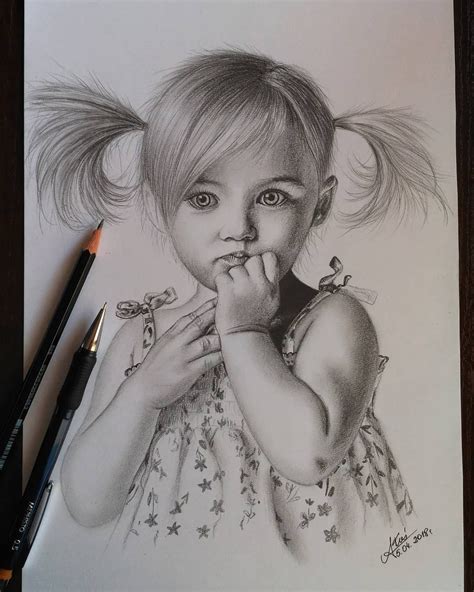 Pencil Drawing Baby Girl - bestpencildrawing