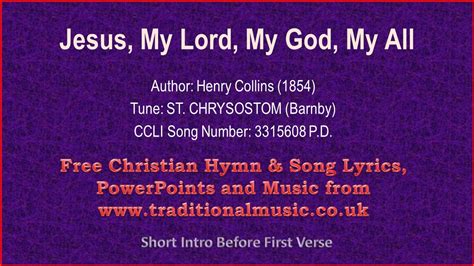 Jesus, My Lord, My God, My All - Hymn Lyrics & Music Accords - Chordify