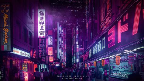 Purple Neon Lights Tokyo Desktop Wallpapers - Wallpaper Cave