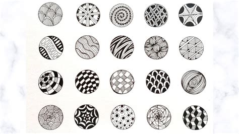 Easy Zentangle Patterns In Circles