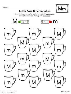 Sort the Uppercase and Lowercase Letter M Worksheet | MyTeachingStation.com