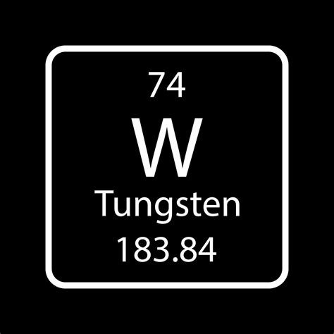 Tungsten symbol. Chemical element of the periodic table. Vector illustration. 12578687 Vector ...