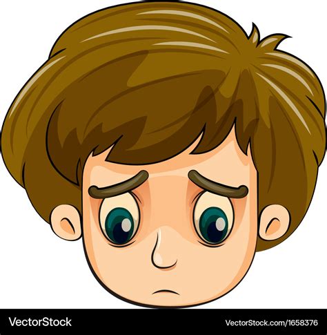 A head of a sad young boy Royalty Free Vector Image