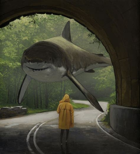 Chris Austin's Surreal Floating Shark Paintings | Moss and Fog