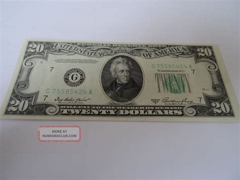 1950 A Andrew Jackson 20 Dollar Bill