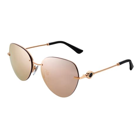 Bulgari - Bvlgari - Semi-Rimless Aviator Sunglasses - Pink Gold - Bvlgari Bvlgari Collection ...