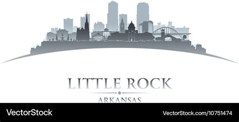 Little rock arkansas city skyline silhouette Vector Image