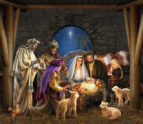 Jesus Nativity Scene Painting | Images and Photos finder