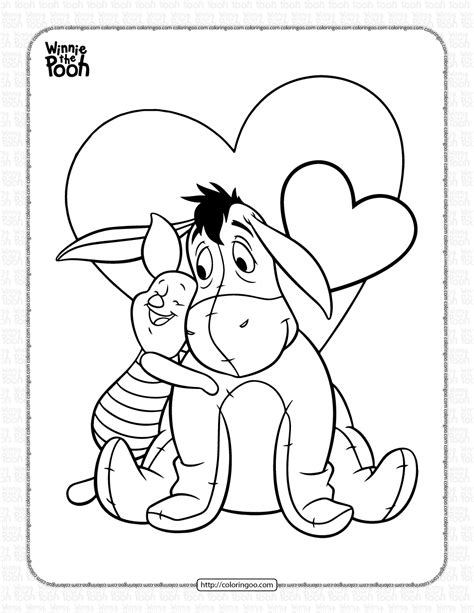 Winnie the Pooh Piglet and Eeyore Coloring Page