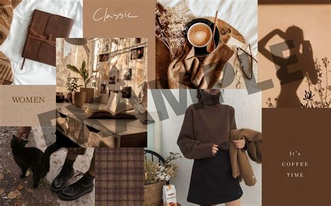 Brown Aesthetic Collage Desktop Wallpaper, Macbook Wallpaper, Nude Beige Aesthetic, Fall Autumn ...