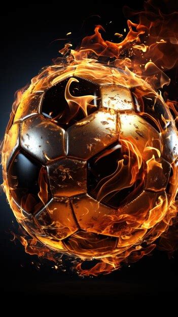 Premium AI Image | Soccer ball in fire UHD wallpaper