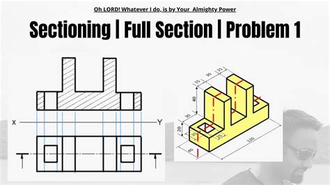 Full Sectioning | Problem 1 | Engineering Drawing | 9.1 - YouTube