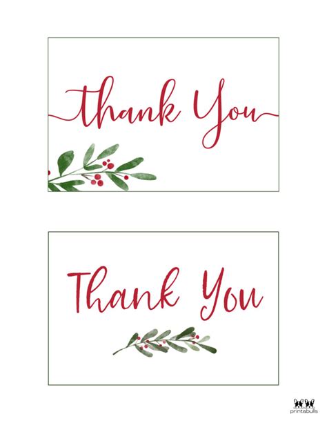 Christmas Thank You Cards - 25 Free Printable Cards | Printabulls