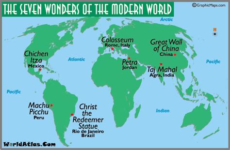 Seven Wonders Of The World Map - Map Of Europe