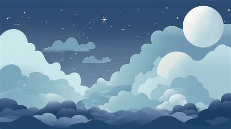 Moon Light Blue Background, Moon, Illustration Style, Sky Background Image And Wallpaper for ...